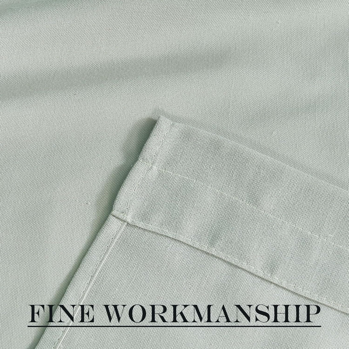 NICETOWN Linen French Door Privacy Light Reducing Door Curtain with Tieback Rod Pocket Sheer Curtain 1 Panel for Glass Feature Open Weave Textured Linen - 26" W x 72" L, Sage Green