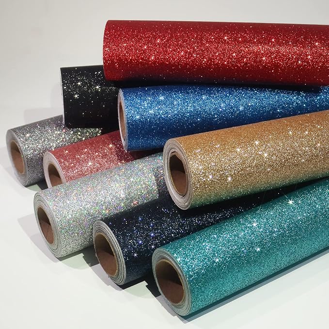 CRE8TIVE Blue Glitter Wallpaper Border Peel and Stick Wall Border Decorative