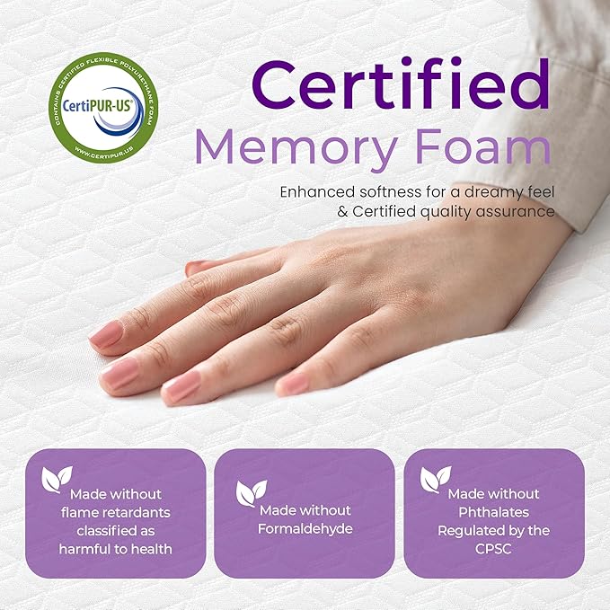 GAESTE 10 Inch Twin Cooling Gel Memory Foam Medium Firm Mattress Breathable Pressure Relief CertiPUR-US Certified Foam, Mattress-in-a-Box for Kids and Adults No Fiberglass (Twin, 10 in)
