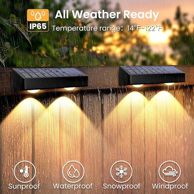 SOLPEX Solar Fence Lights Outdoor, 9 Fixed Colors ＆ Color Changing Fence Solar Lights Outdoor Waterproof IP65, LED Deck Lighting for Halloween Wall Backyard Step Railing Patio Pool Porch(12 Pack)