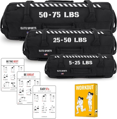 Elite Sports Workout Sandbag - Versatile Core Muscle Training Tool | Unfilled for Custom Weight