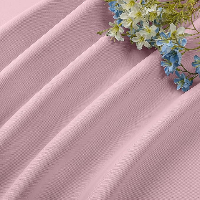 CUCRAF Light Pink Blackout Curtains 72 inch Length 2 Panels Set, Rod Pocket