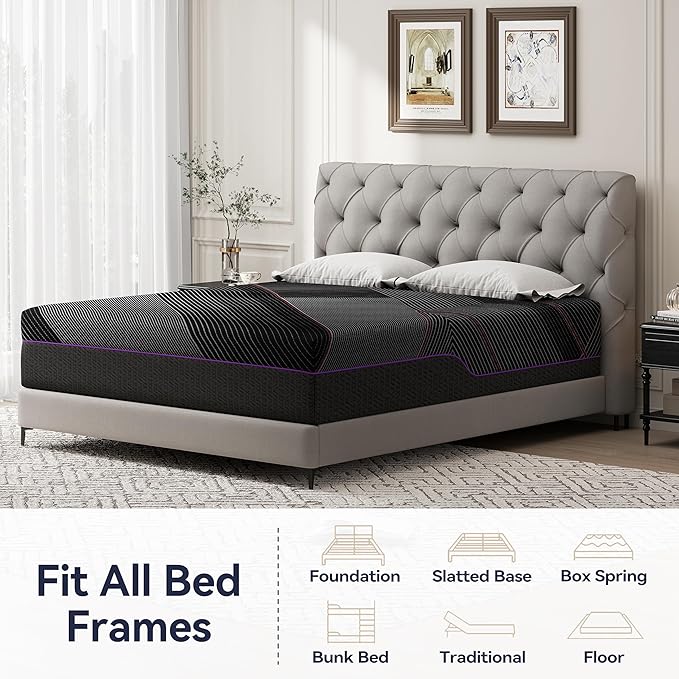 BedsPick Full Size Mattress, 12 Inch Memory Foam Mattress for Pressure Relief, Medium Feel, Cooling Gel Memory Foam with Washable Cover, CertiPUR-US