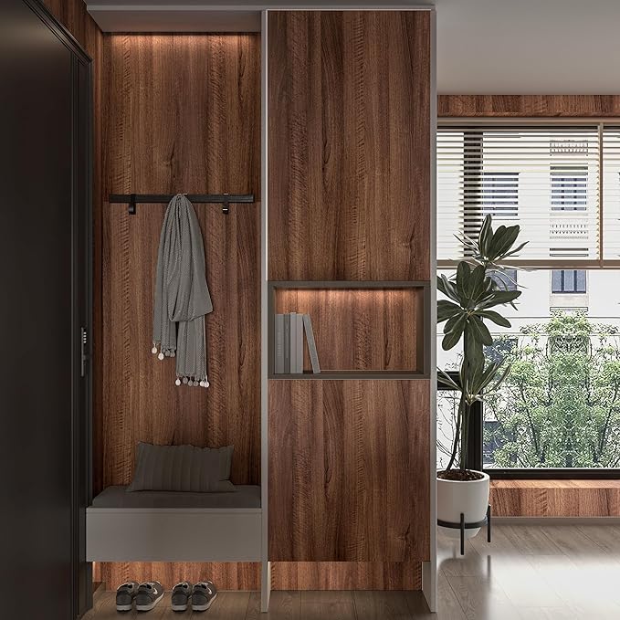 Large Walnut Wood Contact Paper 48x118 inch Peel and Stick Wood Grain Wallpaper