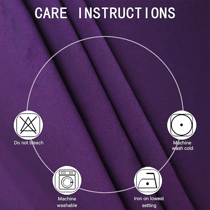LEMOMO Blackout Curtains 66 x 95 inch/Purple Curtains Set of 2 Panels/Thermal
