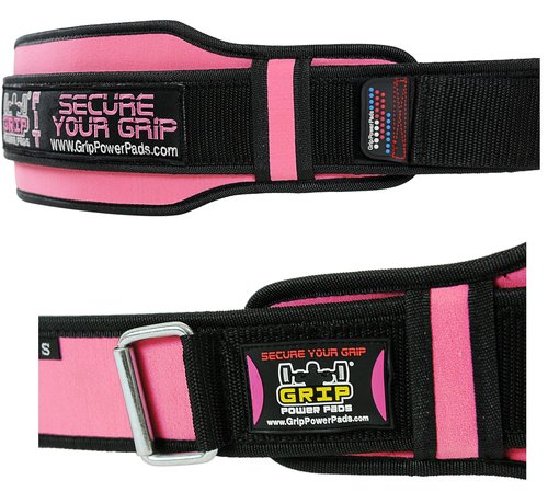 Grip Power Pads Women's Weight Lifting Belt Gym, Fitness, Bodybuilding Squats, Lunges, Deadlift, Powerlifting Weightlifting Pink, Purple (Pink, Medium)