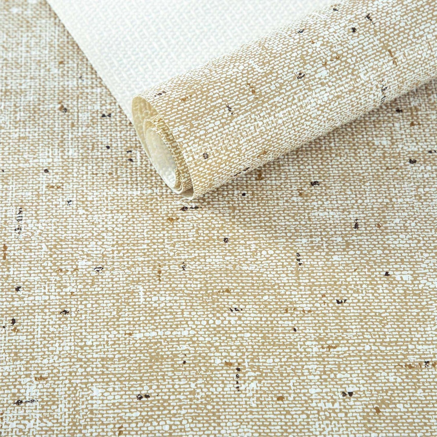Shelf Liner Non Adhesive 18 Inch x 40 Feet Beige Kitchen Drawer Liner, Waterproof Shelf Liner Durable Anti-Slip