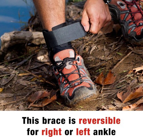 ACE Deluxe Ankle Stabilizer - Adjustable Support for Injury Recovery | Black, 1 Pack