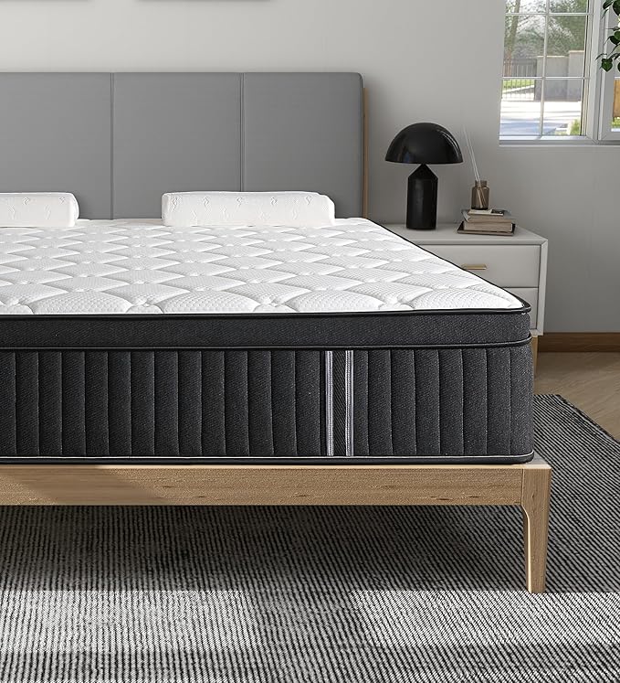 Full Size Mattress,10 Inch Hybrid Full Mattress in a Box with Memory Foam & Individual Pocket Spring for Edge Support,Pressure Relief,Medium Firm.