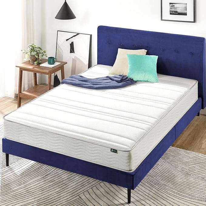 ZINUS 8 Inch Foam and Spring Mattress, King, CertiPUR-US Certified Foams, Mattress in A Box, White