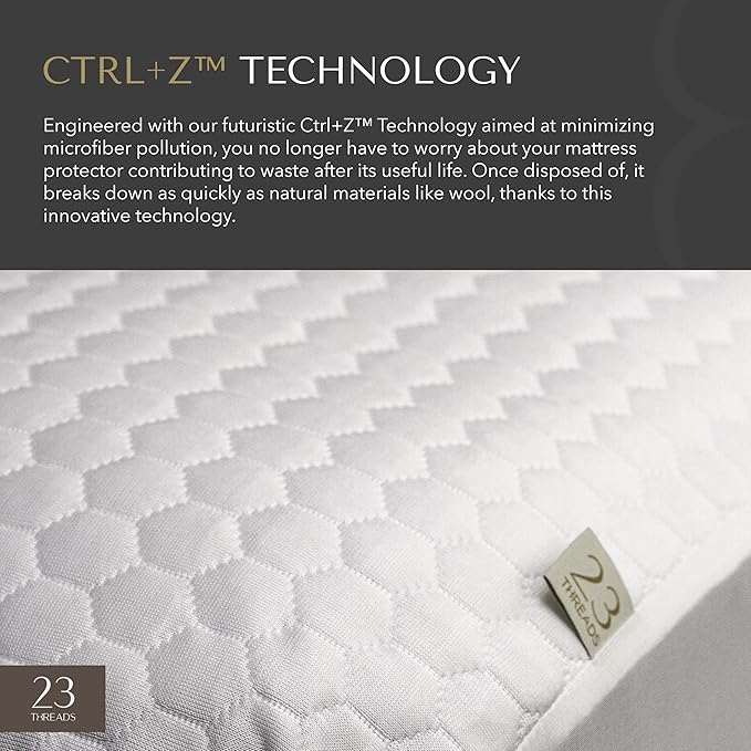 23 Threads X161 Series Padded, Plush, Soft, Luxurious, Waterproof Noiseless Mattress Protector Cover, Fitted, with Ctrl+Z Technology, 13 Inch Deep, FullXL