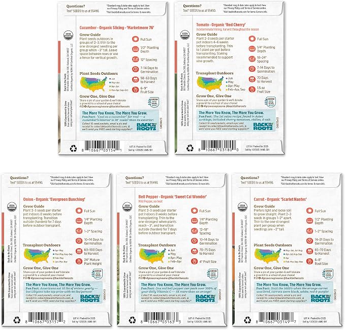 Back to The Roots Organic Vegetable Seeds Variety (5-Pack)