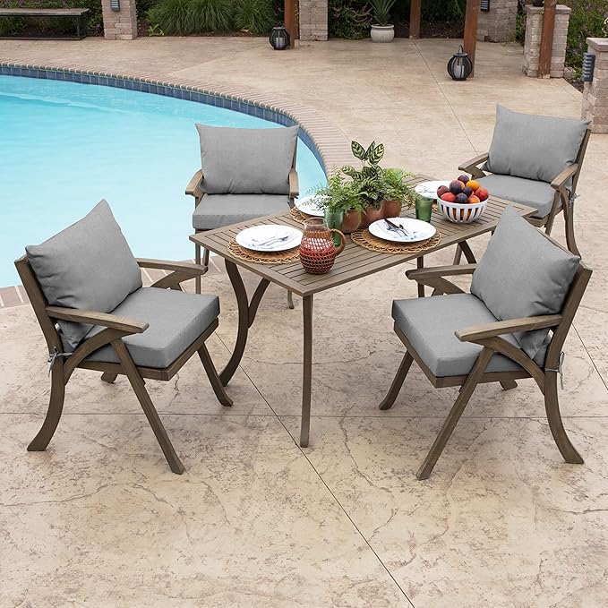 Arden Performance Outdoor Dining Chair Cushion, 21 x 21, Rain-Proof, Fade Resistant 21 x 21, Paloma Valencia