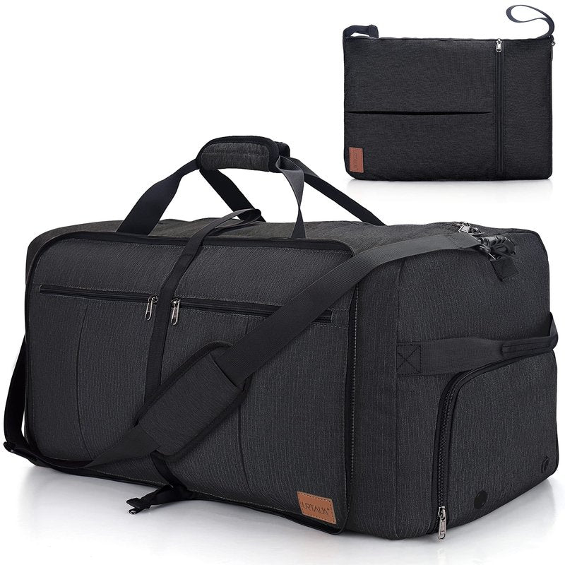 80L EXTRA LARGE Duffle Bag for Travel, 26" Foldable Travel Duffel Bag with Shoe Compartment for Men Women, Waterproof & Tear Resistant (Black, EXTRA LARGE, 80L)