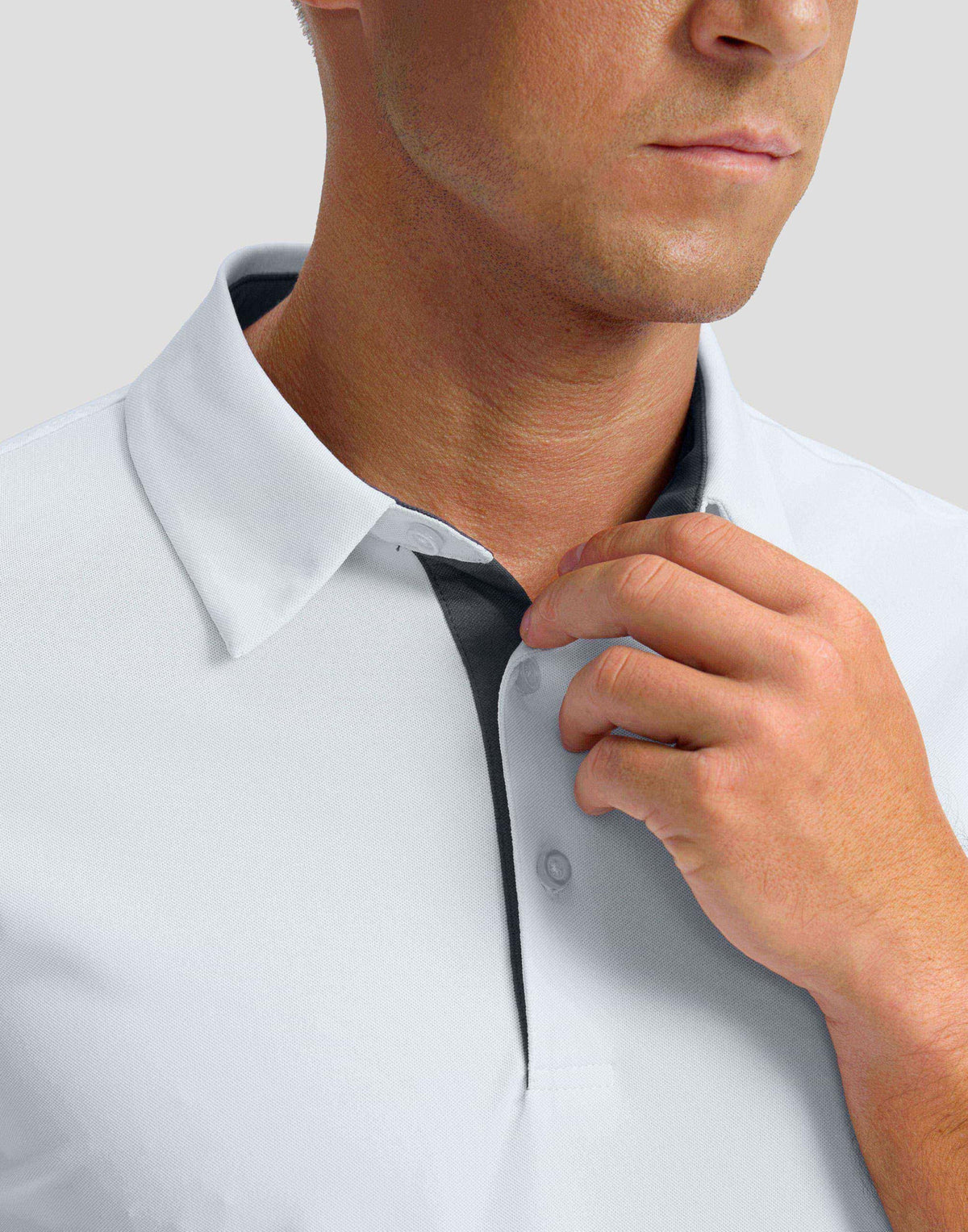Men's Golf Shirts Dry Fit Moisture Wicking Performance Short Sleeve Collared Polo Shirts for Casual Tennis Bussiness (White, L)