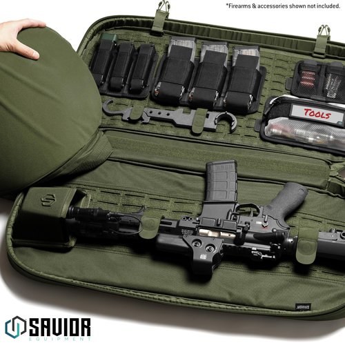 Savior Equipment Tactical Rifle Muzzle Cover Barrel Shield Protector, Semi-Hard Molded Muzzle Protection Cover w/Hook Backing, Range Gear Utility Storage Pocket, Black