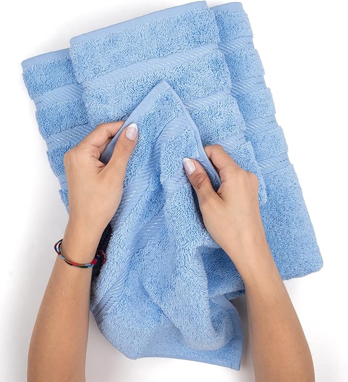 American Soft Linen 35x70 Jumbo Large Bath Towels, 600 GSM 100% Cotton Turkish Bath Sheet, Oversized Luxury Bath Towels for Bathroom Beach and Pool, Sky Blue
