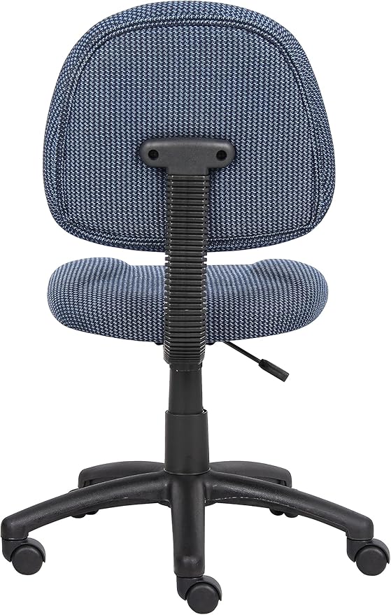 Boss Office Products B315-BE Perfect Posture Delux Fabric Task Chair Without Arms in Blue, 250
