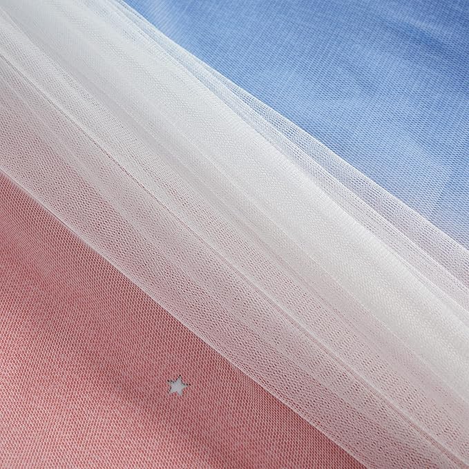 XiDi Curtains for Bedroom Decor, Rainbow PinkGreyBlue-52-54