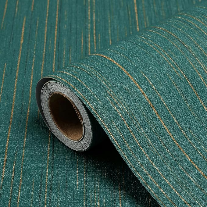 Teal Grasscloth Peel and Stick Wallpaper Texture Contact Paper A Set of 15.7" X
