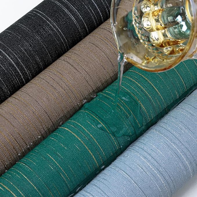 Teal Grasscloth Peel and Stick Wallpaper Texture Contact Paper A Set of 15.7" X