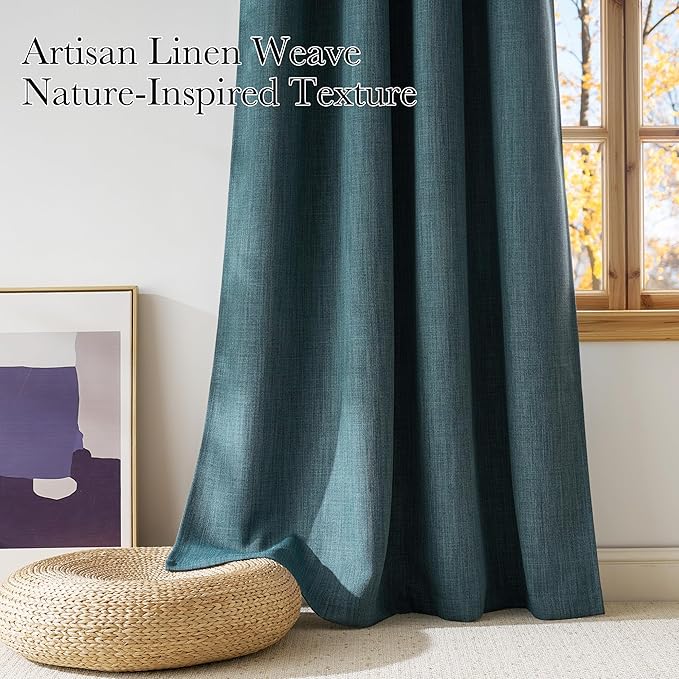 NICETOWN Greyish Blue Room Darkening Curtains 84 inches Long