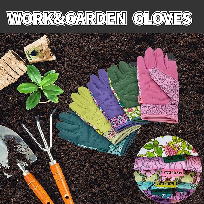 Thorn Proof&Puncture Resistant Gardening Gloves with Grip,Garden Gloves for Women, Leather Work Gloves,Gifts