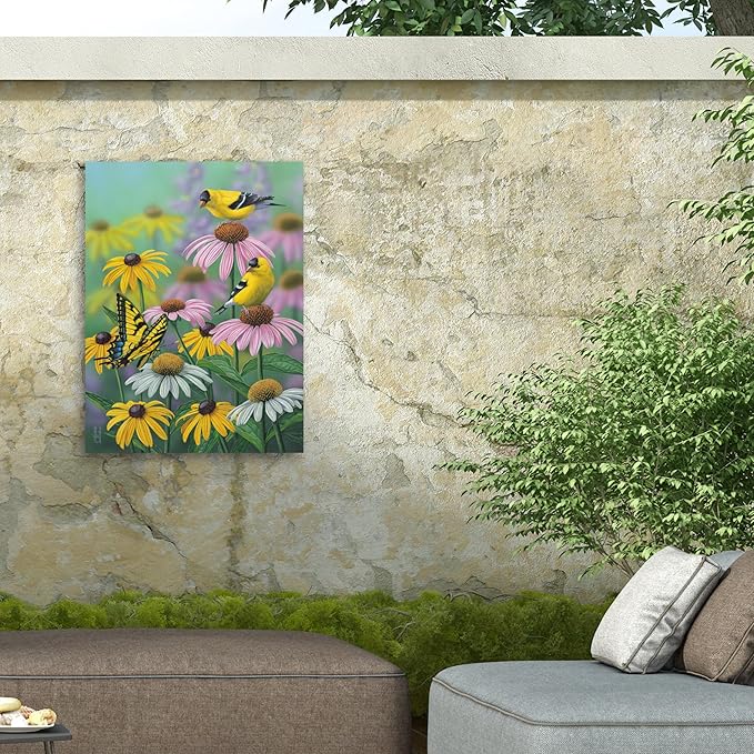Outdoor Canvas Art - Jeff Hoff 'Curious Visitor' Wall Art for Outdoor Spaces, Patios, or Gardens by Trademark Fine Art