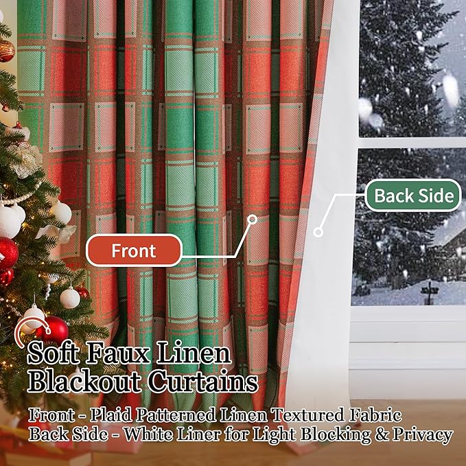 Lajode Plaid Curtains Gingham Patterned