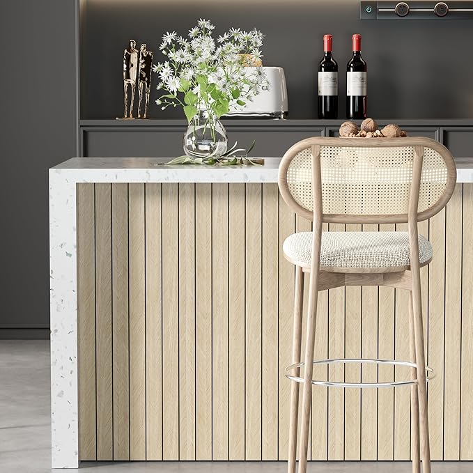 Arthome Peel and Stick Slat Wall Panels 15.7 "x120, Self-Adhesive PVC Wood