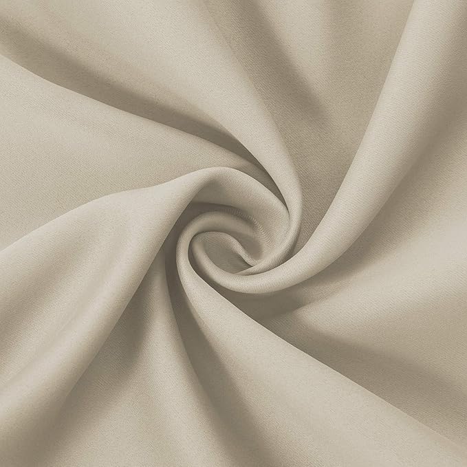 LEMOMO Light Beige Thermal Blackout Curtains/42 x 72 Inch/Set of 2 Panels Room
