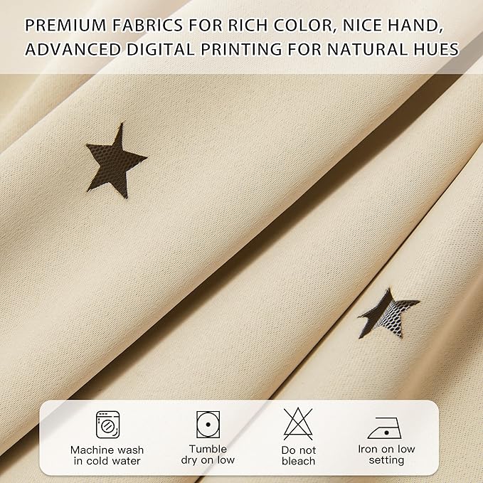 XiDi Beige Girls Curtains for Bedroom, Girls Room Blackout Curtains for 63