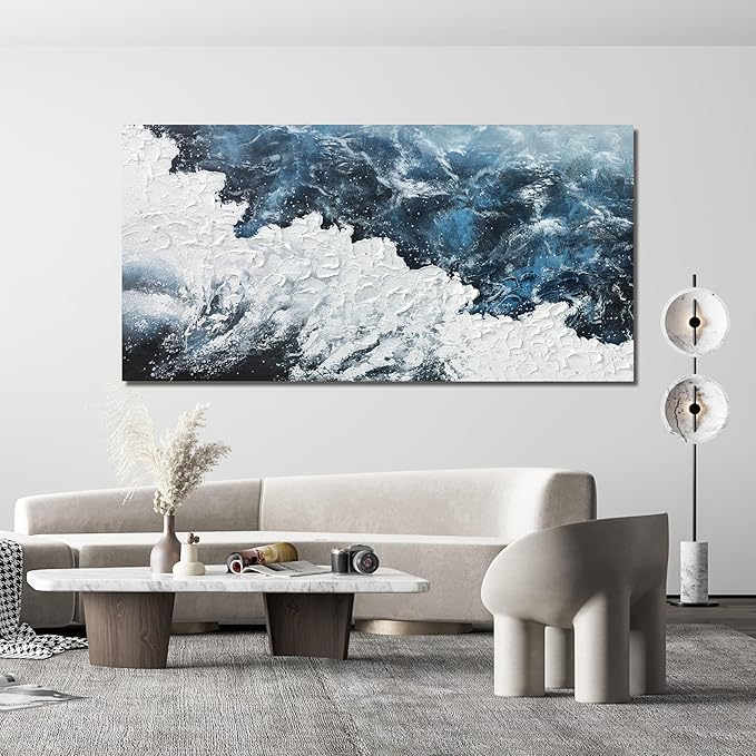 Canvas Wall Art Decor Large Blue White Wall Art Prints Abstract Canvas Wall