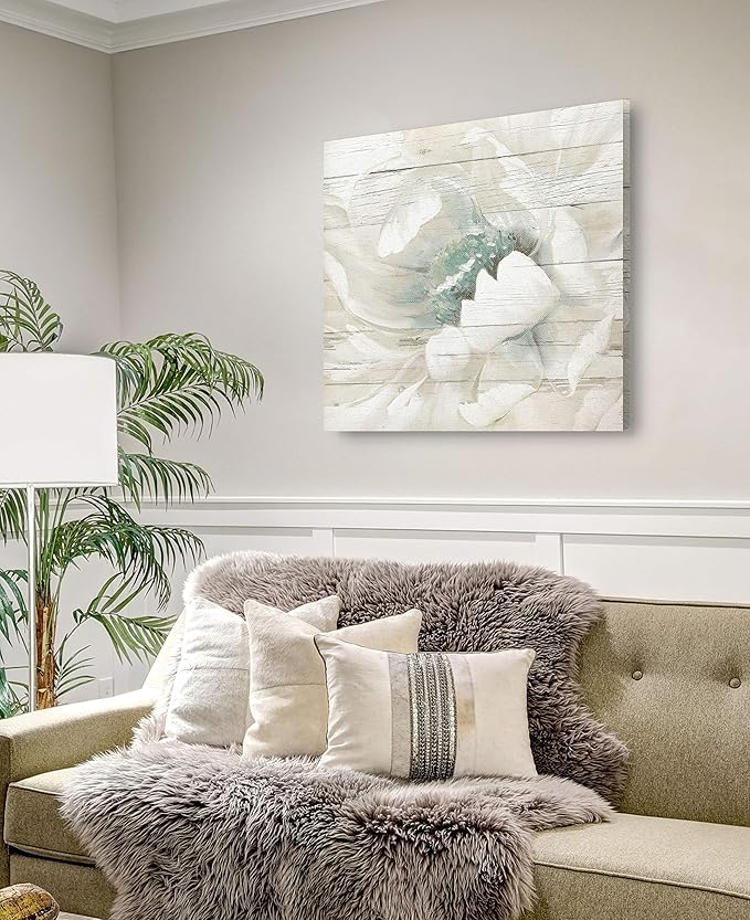 Wexford Home Weathered White II Gallery Wrapped Canvas Wall Art, 32x32,