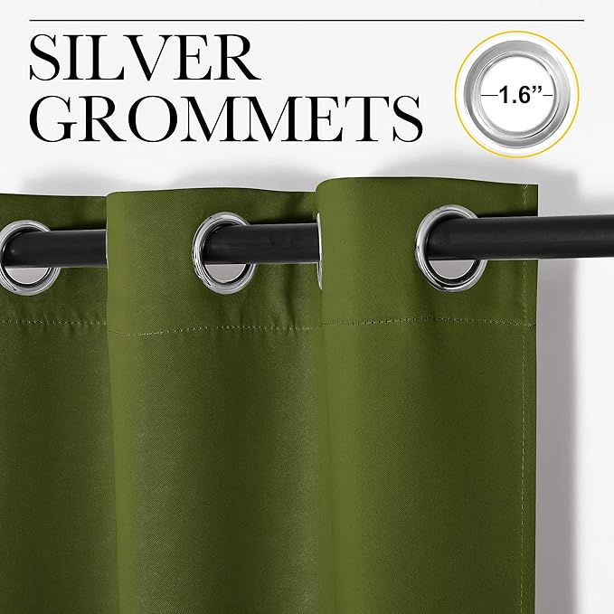 NICETOWN Holiday Christmas Decor Thermal Insulated Solid Grommet Blackout