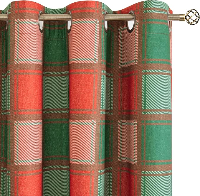 Lajode Plaid Curtains for Living Room 84 Inches Long