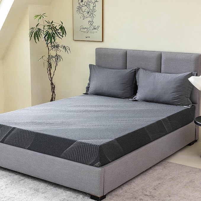 Twin Mattress 6 Inch Charcoal Gel Memory Foam Mattress in a Box, CertiPUR-US Certified, Fiberglass Free Cooling Mattress, Twin Size Mattress for Kids, 75" × 38" × 6", Medium