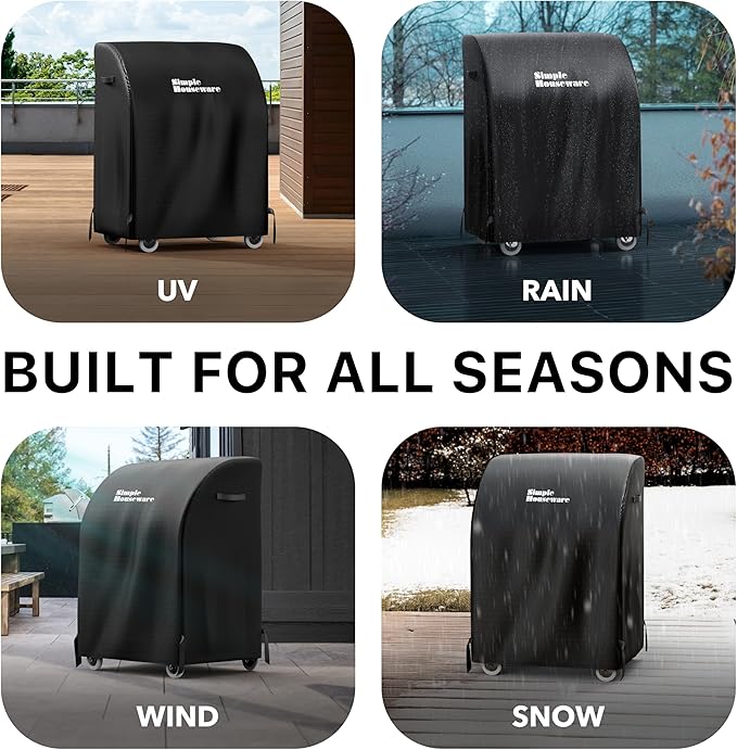 Simple Houseware 32 in. Heavy-Duty BBQ Gas Grill Cover, 600D Polyester Waterproof, Weather-Resistant