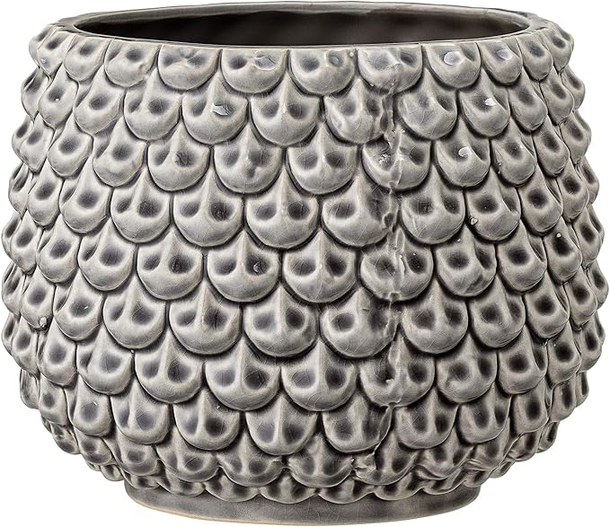 Bloomingville Stoneware Flower Pot Pinecone, Planter, 6,5'', Grey