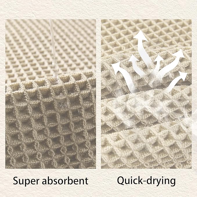 Waffle Runner Rug Non Slip, Boho Bath Mat, Super Absorbent Quick Dry Long Bath Runner Bathroom, Soft Farmhouse Bath Rug with Tassels, Washable Shower Mats for Floor 24"x72", Tassels Cream