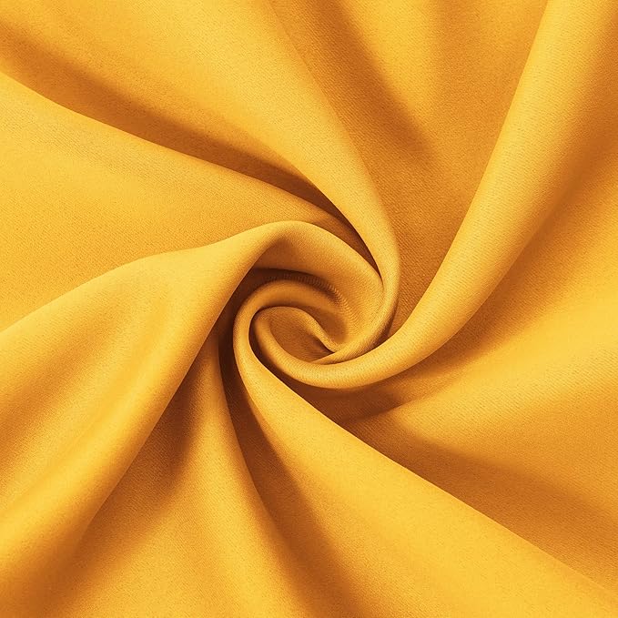 LEMOMO Blackout Curtains 66 x 84 inch/Yellow Curtains Set of 2 Panels/Thermal