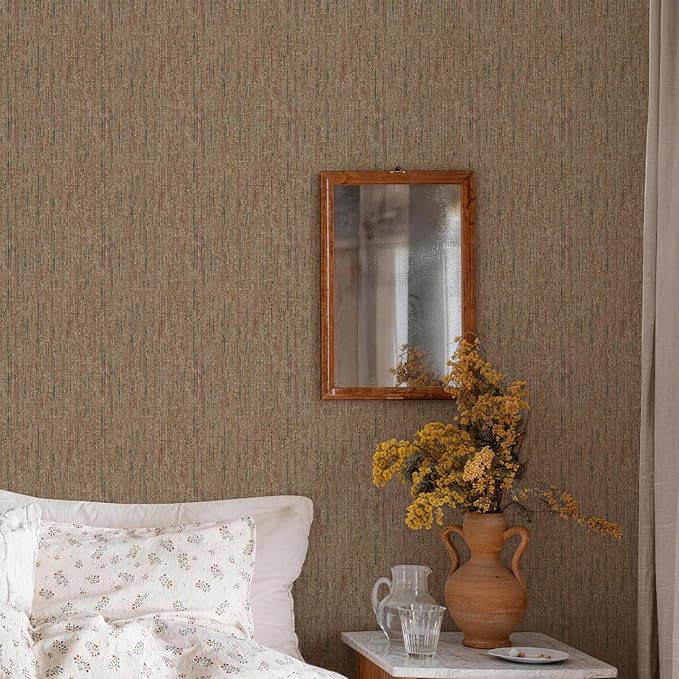 JiffDiff Woven Wallpaper Peel and Stick 17.3" x 120" Colorful Paint Grasscloth