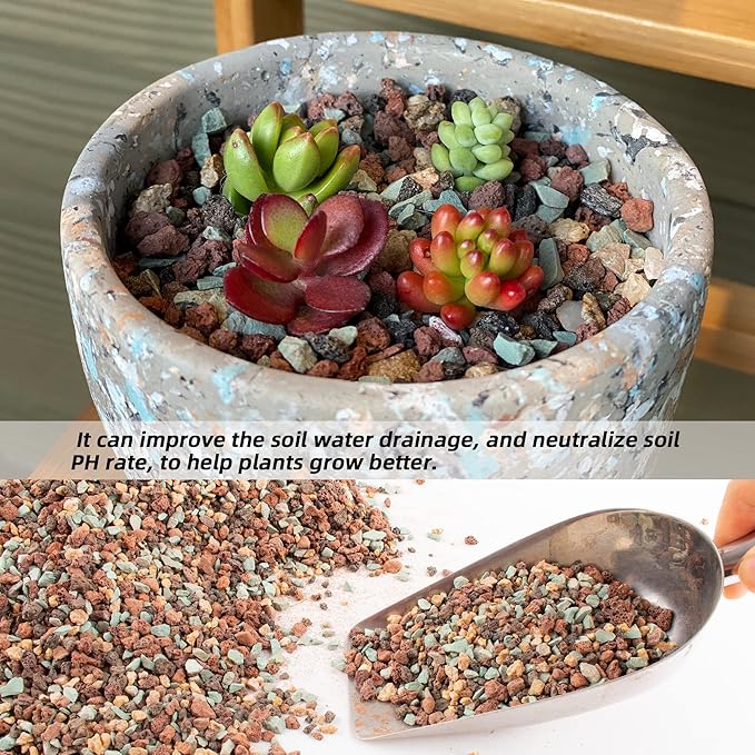 18lb Mix Lava Rocks for Plants in Door -Gravel Pebbles for Bonsai Succulent Cactus Potting Soil and Vase Fillers, Fairy Gardening,Top Dressing