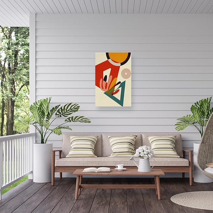 Trademark Fine Art Outdoor Canvas Art - Ana Rut Bre 'Mid Century Cirque 2' Wall Art for Outdoor Spaces, Patios, or Gardens