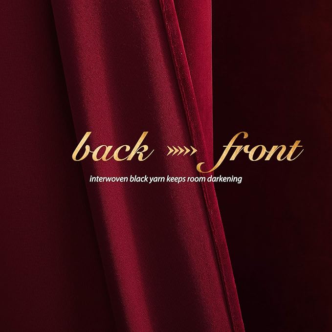 NICETOWN Christmas Red Velvet Curtains and Drapes