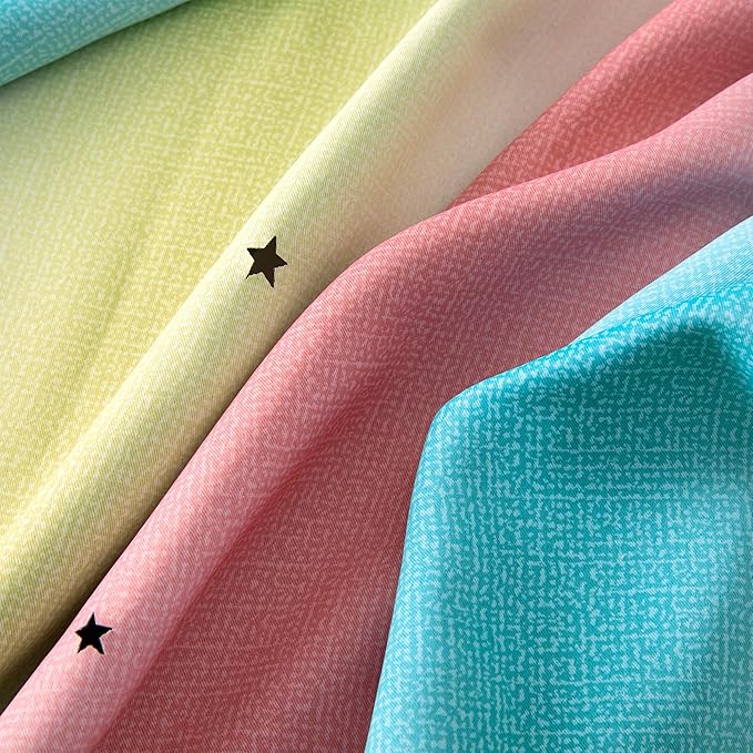 XiDi Curtains for Bedroom Decor, Rainbow Pink-Blue-34-96