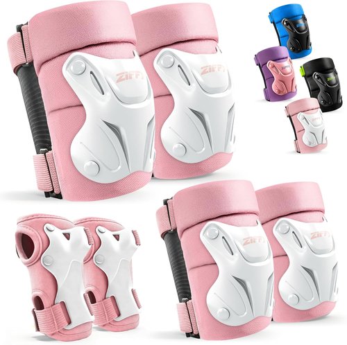 Jova ZIFFY Knee Pads Set - Adjustable Protective Gear for Kids | Includes Elbow Pads & Wrist Guard - 2 Sizes, 4 Colors