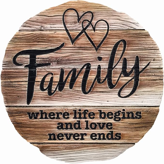 Spoontiques - Garden Décor - Family Stepping Stone - Decorative Stone for Garden