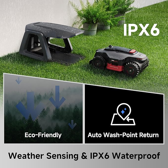 MOVA LiDAX Ultra 3000 AWD Robot Lawn Mower Wire Free RTK Free for up to 0.75 Acre*Dual Maps, 360° 3D LiDAR & AI Dual Vision Mapping, Robotic Mower with 4G, for 80% Slopes, Cutting Height 1.2”–3.9“