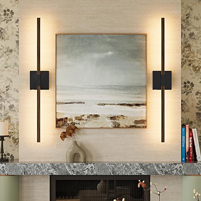 Rayogale 40 Inch Rechargeable Battery Operated Wall Sconce Set Two, 8000mAh